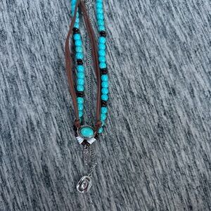Turquoise and Silver Pendant Necklace